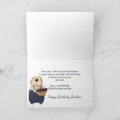 Birthday Brother Cute Dog Watercolor  Card カード (内部)