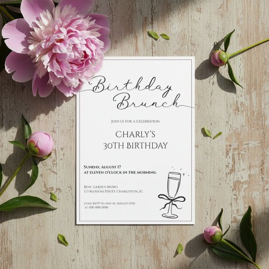 Birthday Brunch Invitation for Women 招待状