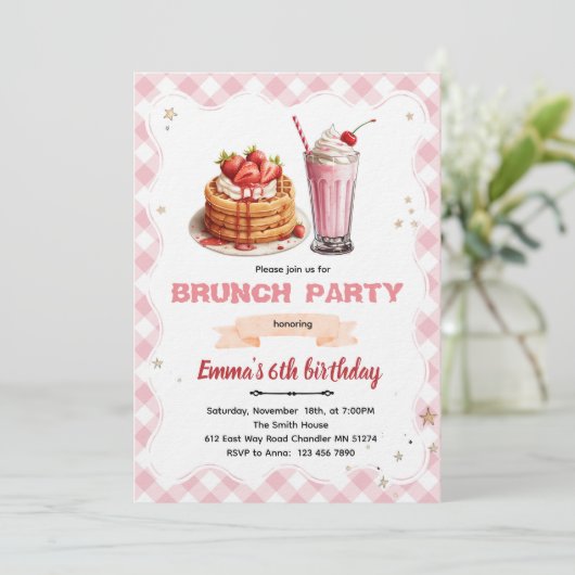 Birthday Brunch party Invitation 招待状 (スタンド正面)