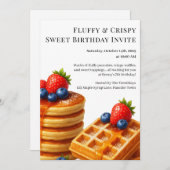 Birthday Brunch Party | Pancakes & waffles 招待状 (正面/裏面)