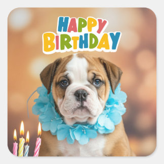 Birthday Bulldog スクエアシール