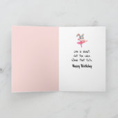 Birthday Bunny Wearing a Pink Tutu カード (内部)