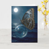 Birthday Butterfly Floating On a Bubble カード (黄色い花)
