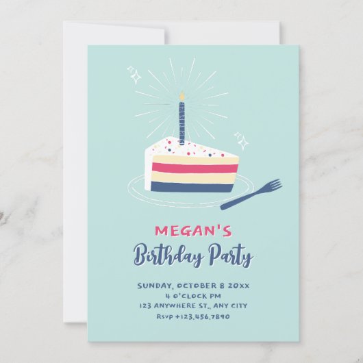 Birthday Cake  招待状 (正面)