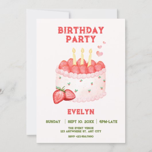 Birthday Cake  招待状 (正面)