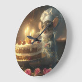 Birthday Cake by Fabulous Mice Baker ラージ壁時計 (傾斜)