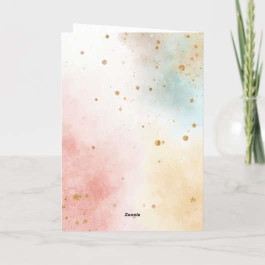 Birthday Cake Motif Card Folded Blank Inside カード (裏面)