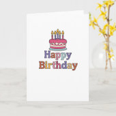 Birthday Cake Motif Card Folded Blank Inside カード (黄色い花)