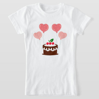 Birthday  Cake Printed Girl's Tシャツ