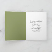 Birthday Calico Cat on a Greenhouse Stool カード (内部)