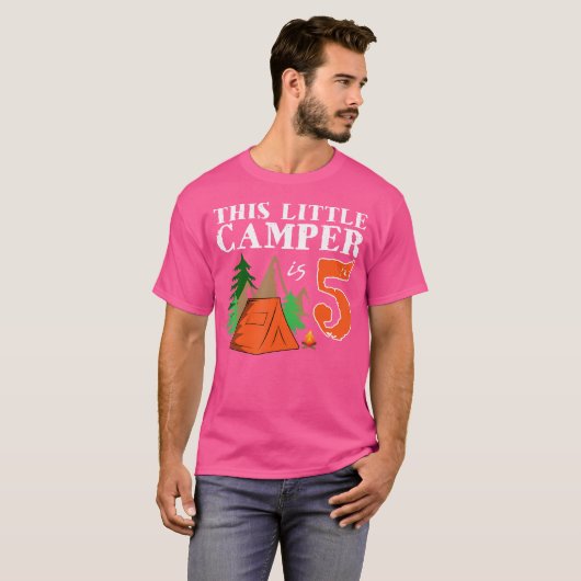 Birthday CampingThis Little Camper Is 5 Tシャツ (正面フル)