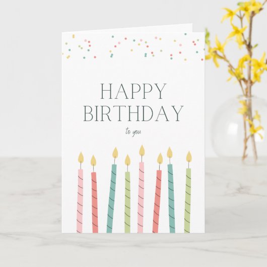 Birthday Candle Greeting Card カード (黄色い花)