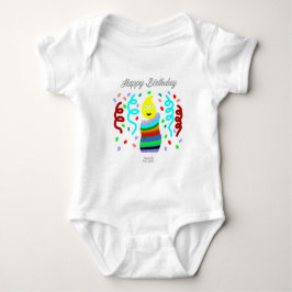 Birthday Candle Greetings Baby Jersey Bodysuit ベビーボディスーツ