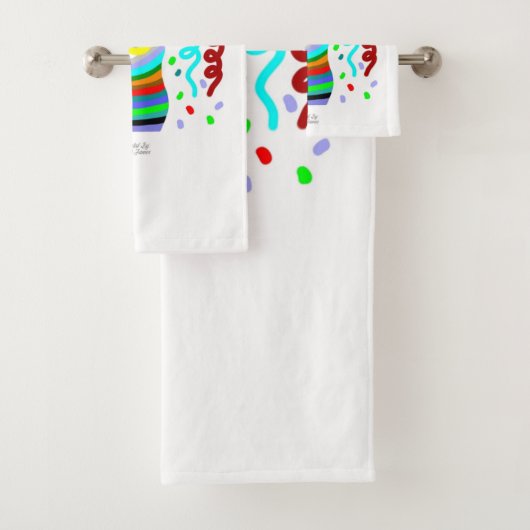 Birthday Candle Greetings Bathroom Towel Set バスタオルセット (インサイチュ)