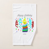 Birthday Candle Greetings Bathroom Towel Set バスタオルセット (ハンドタオル)