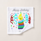 Birthday Candle Greetings Bathroom Towel Set バスタオルセット (ウォッシュタオル)
