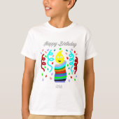 Birthday Candle Greetings Boys Basic T-Shirt Tシャツ (正面)