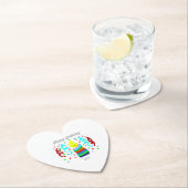 Birthday Candle Greetings Heart Paper Coaster ペーパーコースター (インサイチュ)