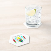 Birthday Candle Greetings Hexagon Paper Coaster ペーパーコースター (インサイチュ)