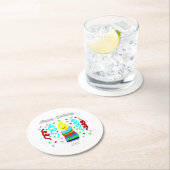 Birthday Candle Greetings Round Paper Coaster ラウンドペーパーコースター (インサイチュ)