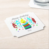 Birthday Candle Greetings Ticket Paper Coaster ペーパーコースター (アングル)