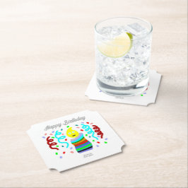 Birthday Candle Greetings Ticket Paper Coaster ペーパーコースター