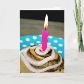 birthday candle in a cinnamon roll カード (正面)