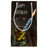 Birthday Candle in Whiskey Shot Glass スモールペーパーバッグ (正面)