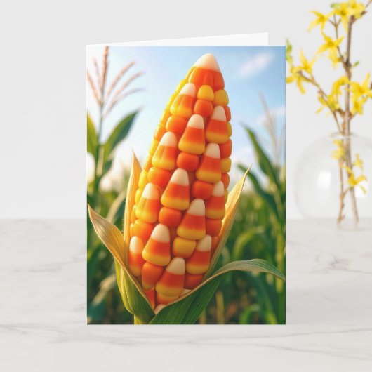 Birthday Candy Corn On the Cob カード (黄色い花)