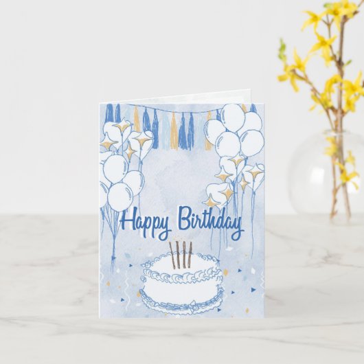 birthday card カード (黄色い花)