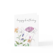 Birthday Card | 水彩花柄