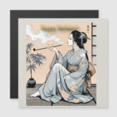 Birthday Card 01 - Elegant Japanese Oiran Theme (正面/裏面)