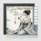 Birthday Card 02 - Elegant Japanese Oiran Theme (正面/裏面)