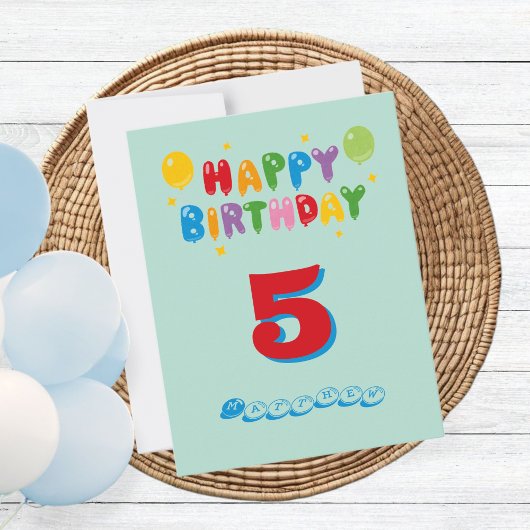 birthday card 5th for kids カード
