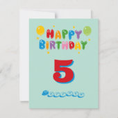 birthday card 5th for kids カード (正面)