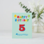 birthday card 5th for kids カード (スタンド正面)