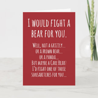 Birthday Card Bear Fight カード