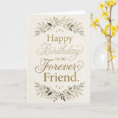 Birthday Card Best Friends Typography Floral カード (黄色い花)