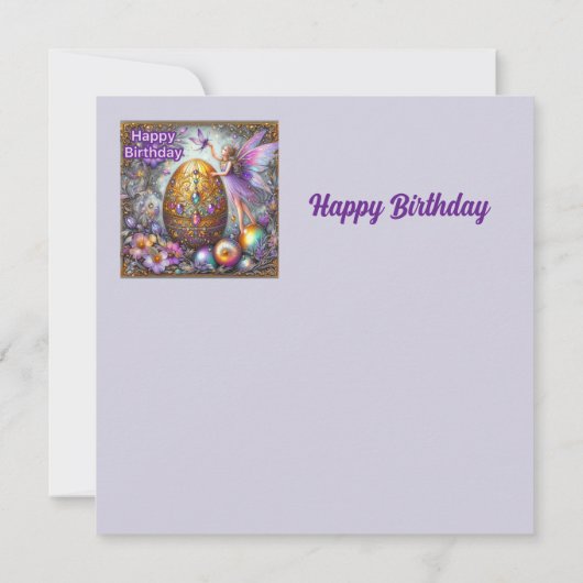 BIRTHDAY CARD ~ Fairy And Decorated Egg  ~ (裏面)