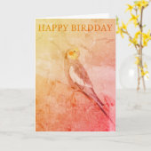 Birthday Card for Bird Lovers カード (黄色い花)