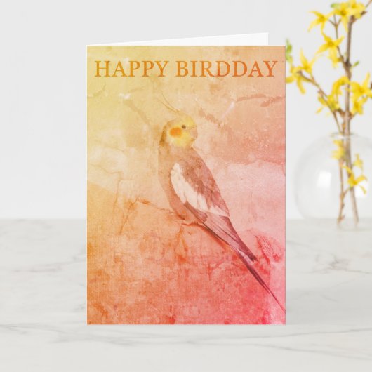 Birthday Card for Bird Lovers カード (黄色い花)