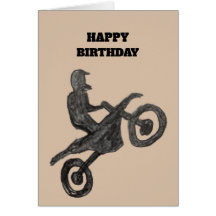 Birthday Card for boy with motocross sketch