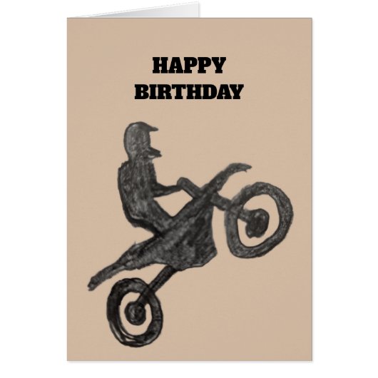 Birthday Card for boy with motocross sketch (正面)