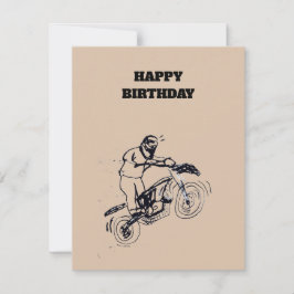 Birthday Card for boy with motocross sketch 出欠カード