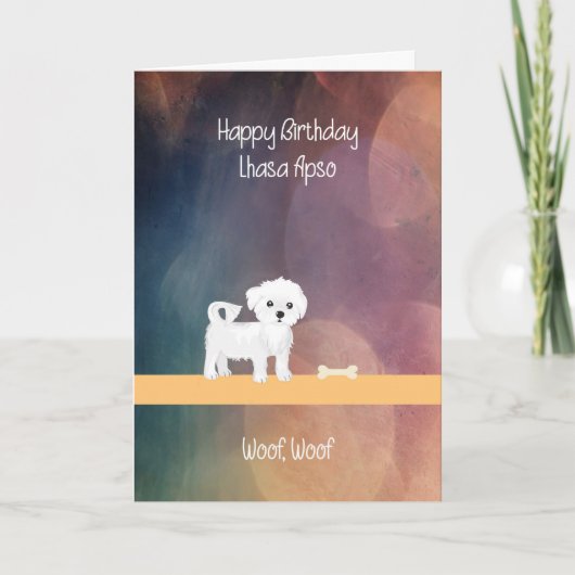 Birthday Card for Lhasa Apso Dog カード (正面)