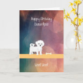 Birthday Card for Lhasa Apso Dog カード (黄色い花)