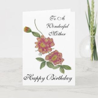 Birthday Card for your mum watercolour Pencil  カード