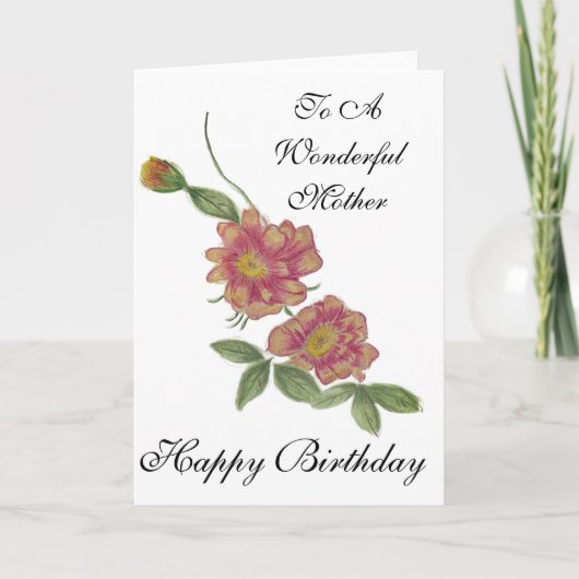 Birthday Card for your mum watercolour Pencil  カード (正面)