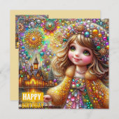 BIRTHDAY CARD ~ Gems and Fireworks ~ Young Girl ~ (正面/裏面)