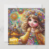 BIRTHDAY CARD ~ Gems and Fireworks ~ Young Girl ~ (正面)